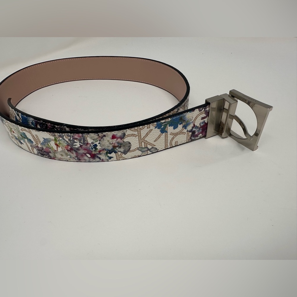 Calvin Klein Belt Size Small Silver Buckle with Multicolor Strap